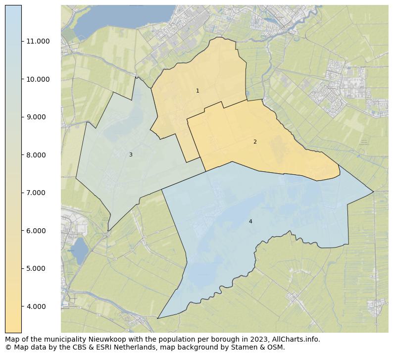 Map of the municipality Nieuwkoop with the population per borough in 2023. This page shows a lot of information about residents (such as the distribution by age groups, family composition, gender, native or Dutch with an immigration background, ...), homes (numbers, types, price development, use, type of property, ...) and more (car ownership, energy consumption, ...) based on open data from the Dutch Central Bureau of Statistics and various other sources!
