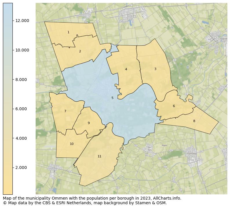 Map of the municipality Ommen with the population per borough in 2023. This page shows a lot of information about residents (such as the distribution by age groups, family composition, gender, native or Dutch with an immigration background, ...), homes (numbers, types, price development, use, type of property, ...) and more (car ownership, energy consumption, ...) based on open data from the Dutch Central Bureau of Statistics and various other sources!
