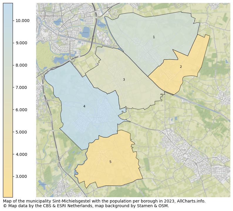 Map of the municipality Sint-Michielsgestel with the population per borough in 2023. This page shows a lot of information about residents (such as the distribution by age groups, family composition, gender, native or Dutch with an immigration background, ...), homes (numbers, types, price development, use, type of property, ...) and more (car ownership, energy consumption, ...) based on open data from the Dutch Central Bureau of Statistics and various other sources!