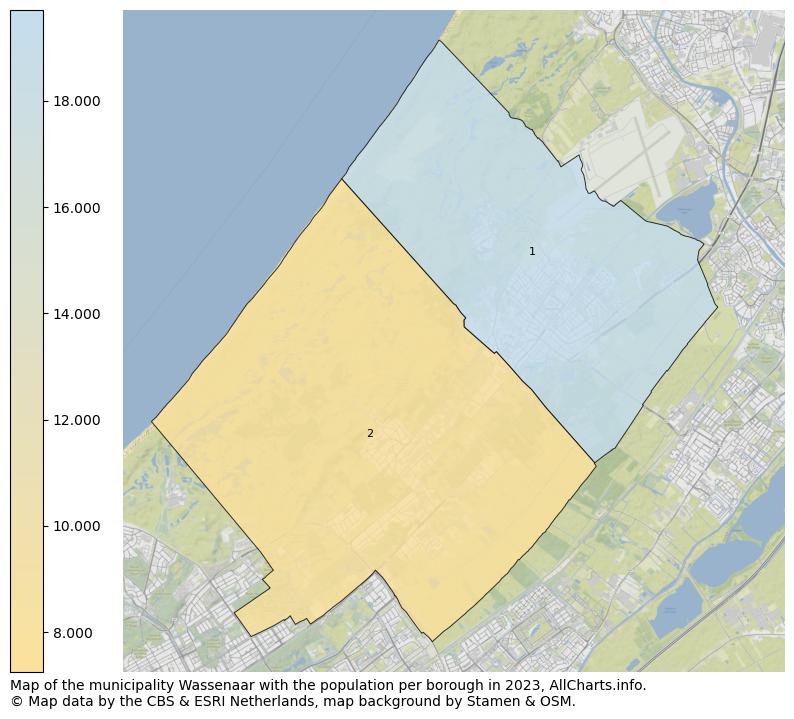 Map of the municipality Wassenaar with the population per borough in 2023. This page shows a lot of information about residents (such as the distribution by age groups, family composition, gender, native or Dutch with an immigration background, ...), homes (numbers, types, price development, use, type of property, ...) and more (car ownership, energy consumption, ...) based on open data from the Dutch Central Bureau of Statistics and various other sources!