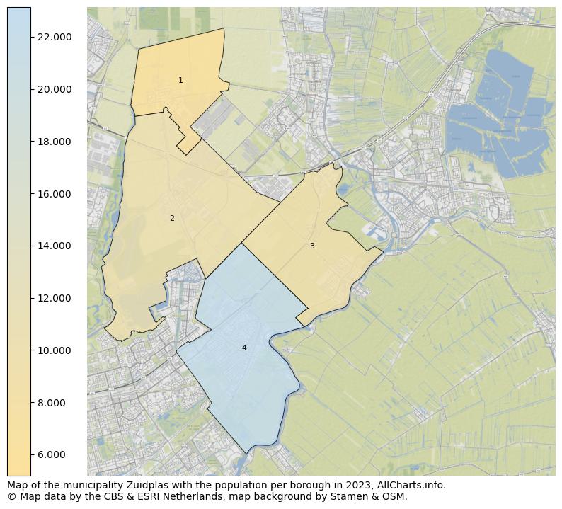 Map of the municipality Zuidplas with the population per borough in 2023. This page shows a lot of information about residents (such as the distribution by age groups, family composition, gender, native or Dutch with an immigration background, ...), homes (numbers, types, price development, use, type of property, ...) and more (car ownership, energy consumption, ...) based on open data from the Dutch Central Bureau of Statistics and various other sources!