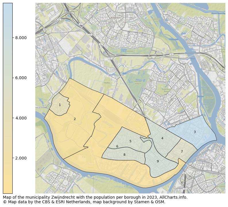 Map of the municipality Zwijndrecht with the population per borough in 2022. This page shows a lot of information about residents (such as the distribution by age groups, family composition, gender, native or Dutch with an immigration background, ...), homes (numbers, types, price development, use, type of property, ...) and more (car ownership, energy consumption, ...) based on open data from the Dutch Central Bureau of Statistics and various other sources!