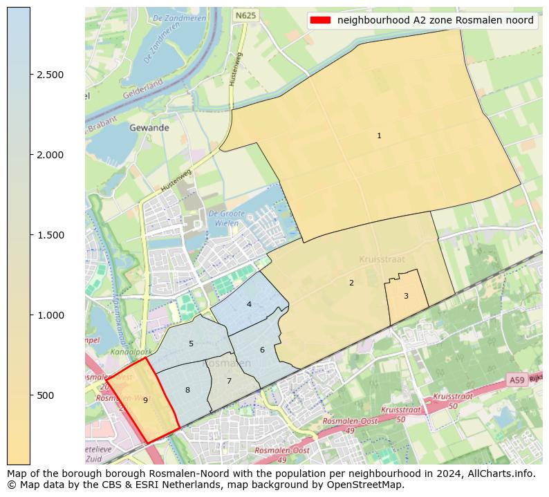 Image of the neighbourhood A2 zone Rosmalen noord at the map. This image is used as introduction to this page. This page shows a lot of information about the population in the neighbourhood A2 zone Rosmalen noord (such as the distribution by age groups of the residents, the composition of households, whether inhabitants are natives or Dutch with an immigration background, data about the houses (numbers, types, price development, use, type of property, ...) and more (car ownership, energy consumption, ...) based on open data from the Dutch Central Bureau of Statistics and various other sources!