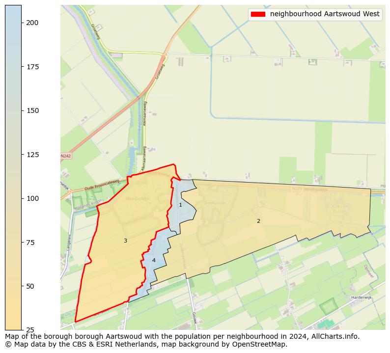 Image of the neighbourhood Aartswoud West at the map. This image is used as introduction to this page. This page shows a lot of information about the population in the neighbourhood Aartswoud West (such as the distribution by age groups of the residents, the composition of households, whether inhabitants are natives or Dutch with an immigration background, data about the houses (numbers, types, price development, use, type of property, ...) and more (car ownership, energy consumption, ...) based on open data from the Dutch Central Bureau of Statistics and various other sources!