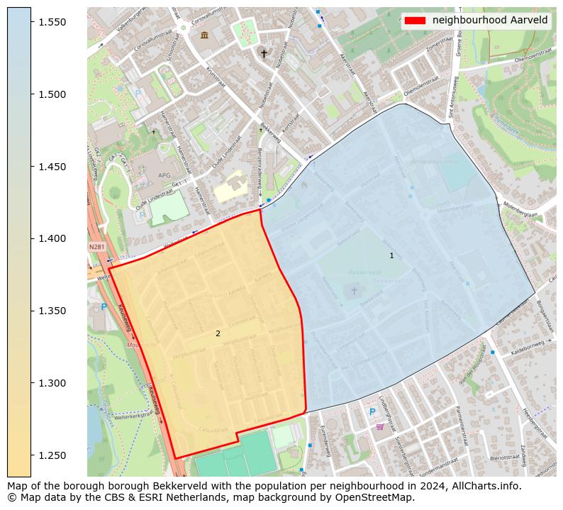 Image of the neighbourhood Aarveld at the map. This image is used as introduction to this page. This page shows a lot of information about the population in the neighbourhood Aarveld (such as the distribution by age groups of the residents, the composition of households, whether inhabitants are natives or Dutch with an immigration background, data about the houses (numbers, types, price development, use, type of property, ...) and more (car ownership, energy consumption, ...) based on open data from the Dutch Central Bureau of Statistics and various other sources!