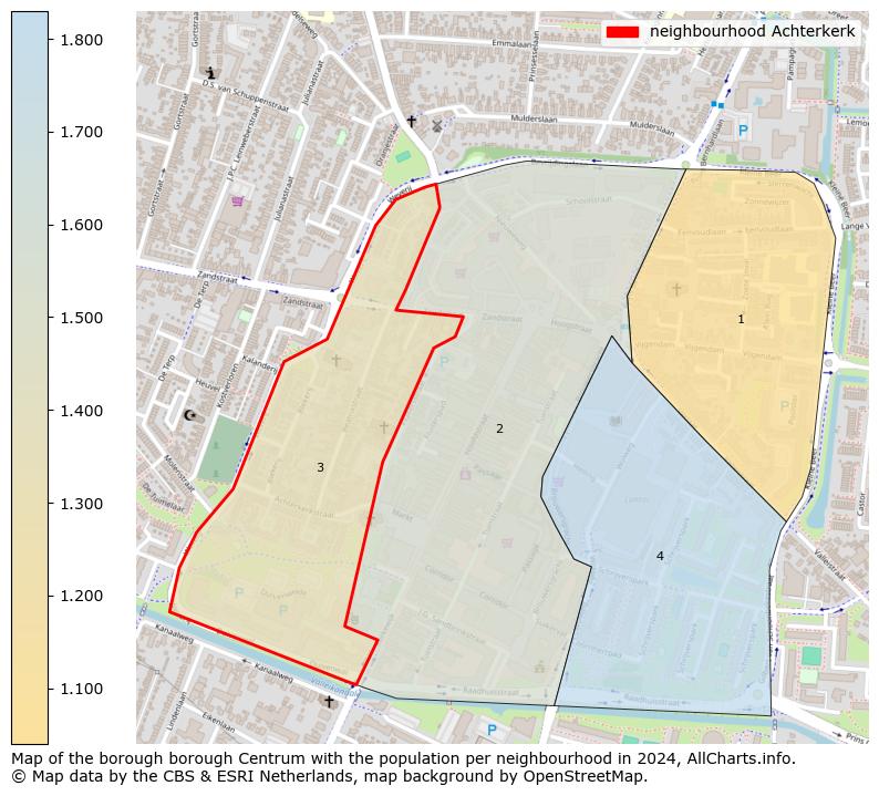 Image of the neighbourhood Achterkerk at the map. This image is used as introduction to this page. This page shows a lot of information about the population in the neighbourhood Achterkerk (such as the distribution by age groups of the residents, the composition of households, whether inhabitants are natives or Dutch with an immigration background, data about the houses (numbers, types, price development, use, type of property, ...) and more (car ownership, energy consumption, ...) based on open data from the Dutch Central Bureau of Statistics and various other sources!