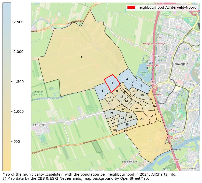 Image of the neighbourhood Achterveld-Noord at the map. This image is used as introduction to this page. This page shows a lot of information about the population in the neighbourhood Achterveld-Noord (such as the distribution by age groups of the residents, the composition of households, whether inhabitants are natives or Dutch with an immigration background, data about the houses (numbers, types, price development, use, type of property, ...) and more (car ownership, energy consumption, ...) based on open data from the Dutch Central Bureau of Statistics and various other sources!