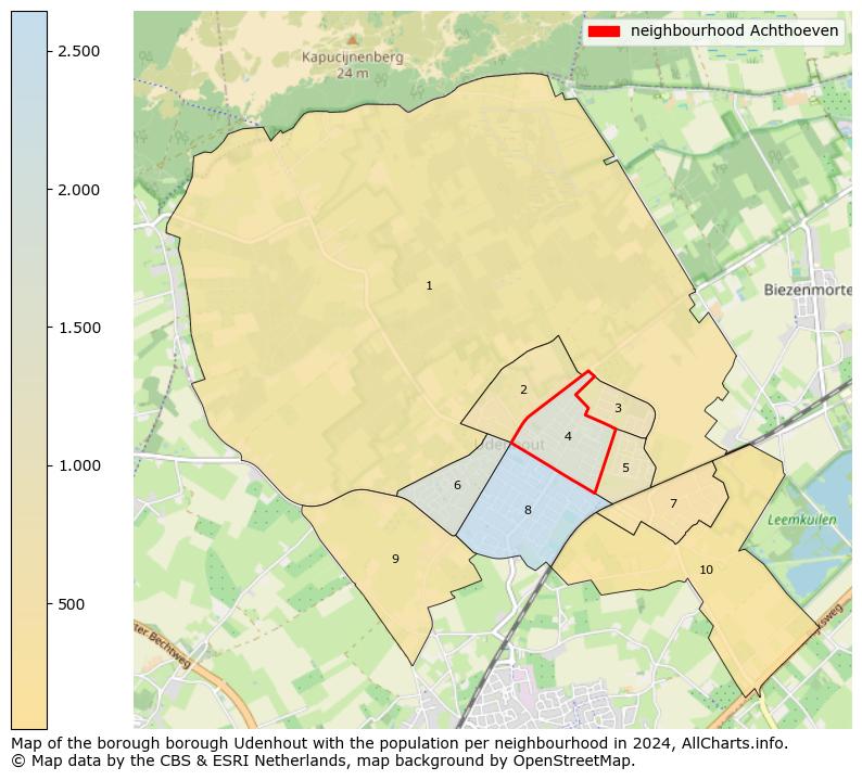 Image of the neighbourhood Achthoeven at the map. This image is used as introduction to this page. This page shows a lot of information about the population in the neighbourhood Achthoeven (such as the distribution by age groups of the residents, the composition of households, whether inhabitants are natives or Dutch with an immigration background, data about the houses (numbers, types, price development, use, type of property, ...) and more (car ownership, energy consumption, ...) based on open data from the Dutch Central Bureau of Statistics and various other sources!