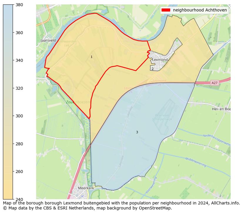 Image of the neighbourhood Achthoven at the map. This image is used as introduction to this page. This page shows a lot of information about the population in the neighbourhood Achthoven (such as the distribution by age groups of the residents, the composition of households, whether inhabitants are natives or Dutch with an immigration background, data about the houses (numbers, types, price development, use, type of property, ...) and more (car ownership, energy consumption, ...) based on open data from the Dutch Central Bureau of Statistics and various other sources!