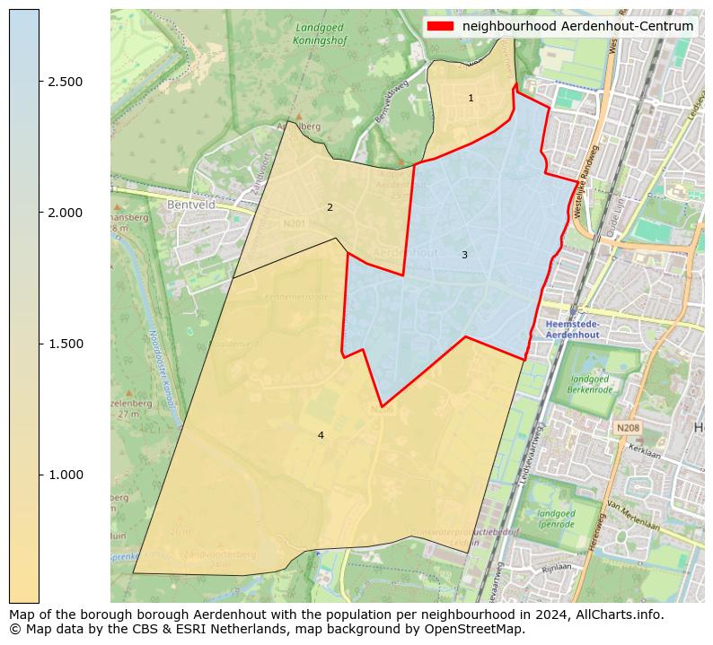 Image of the neighbourhood Aerdenhout-Centrum at the map. This image is used as introduction to this page. This page shows a lot of information about the population in the neighbourhood Aerdenhout-Centrum (such as the distribution by age groups of the residents, the composition of households, whether inhabitants are natives or Dutch with an immigration background, data about the houses (numbers, types, price development, use, type of property, ...) and more (car ownership, energy consumption, ...) based on open data from the Dutch Central Bureau of Statistics and various other sources!