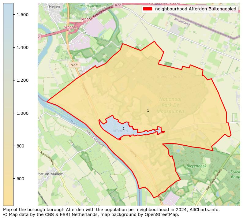 Image of the neighbourhood Afferden Buitengebied at the map. This image is used as introduction to this page. This page shows a lot of information about the population in the neighbourhood Afferden Buitengebied (such as the distribution by age groups of the residents, the composition of households, whether inhabitants are natives or Dutch with an immigration background, data about the houses (numbers, types, price development, use, type of property, ...) and more (car ownership, energy consumption, ...) based on open data from the Dutch Central Bureau of Statistics and various other sources!