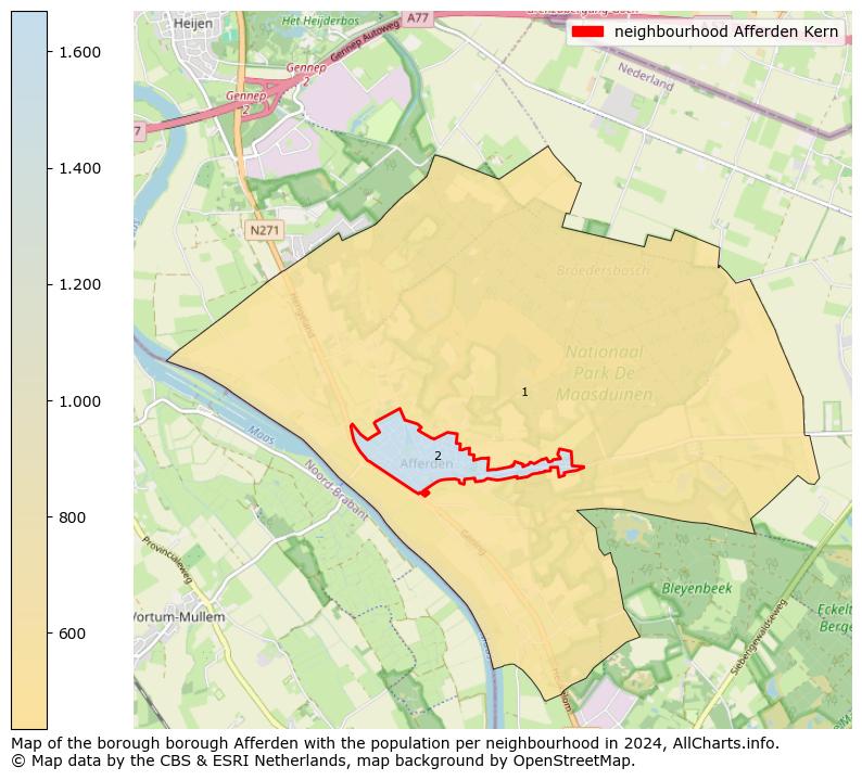 Image of the neighbourhood Afferden Kern at the map. This image is used as introduction to this page. This page shows a lot of information about the population in the neighbourhood Afferden Kern (such as the distribution by age groups of the residents, the composition of households, whether inhabitants are natives or Dutch with an immigration background, data about the houses (numbers, types, price development, use, type of property, ...) and more (car ownership, energy consumption, ...) based on open data from the Dutch Central Bureau of Statistics and various other sources!