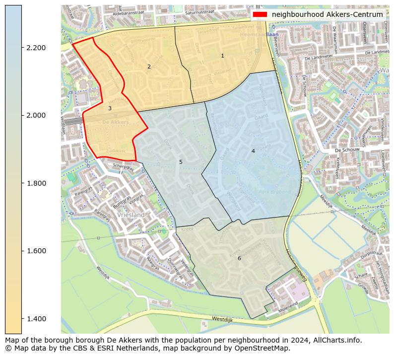 Image of the neighbourhood Akkers-Centrum at the map. This image is used as introduction to this page. This page shows a lot of information about the population in the neighbourhood Akkers-Centrum (such as the distribution by age groups of the residents, the composition of households, whether inhabitants are natives or Dutch with an immigration background, data about the houses (numbers, types, price development, use, type of property, ...) and more (car ownership, energy consumption, ...) based on open data from the Dutch Central Bureau of Statistics and various other sources!