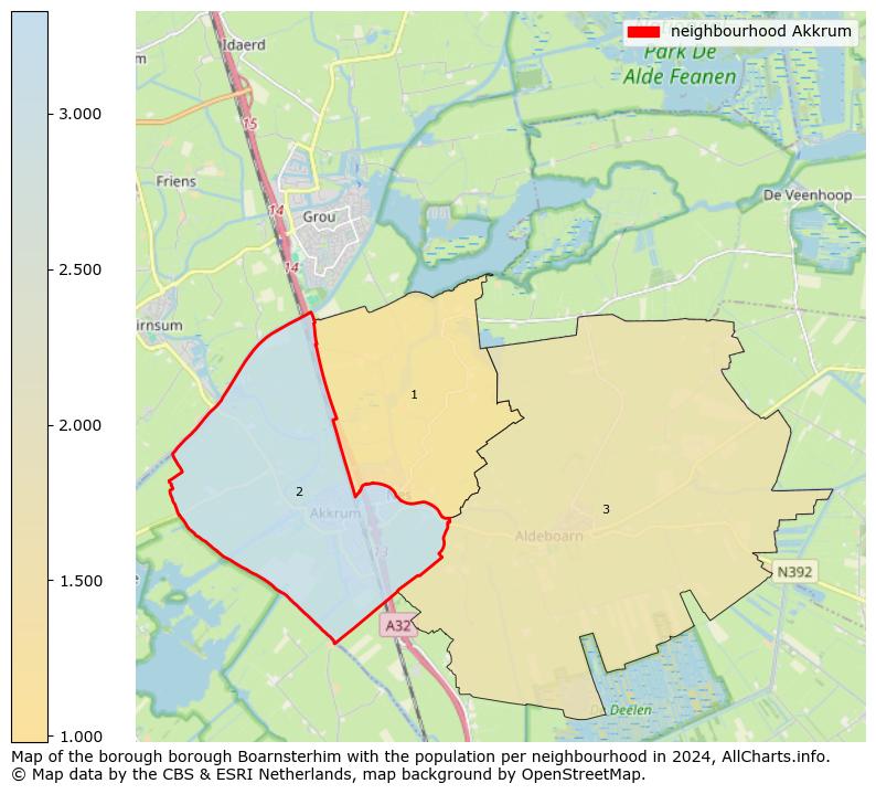 Image of the neighbourhood Akkrum at the map. This image is used as introduction to this page. This page shows a lot of information about the population in the neighbourhood Akkrum (such as the distribution by age groups of the residents, the composition of households, whether inhabitants are natives or Dutch with an immigration background, data about the houses (numbers, types, price development, use, type of property, ...) and more (car ownership, energy consumption, ...) based on open data from the Dutch Central Bureau of Statistics and various other sources!