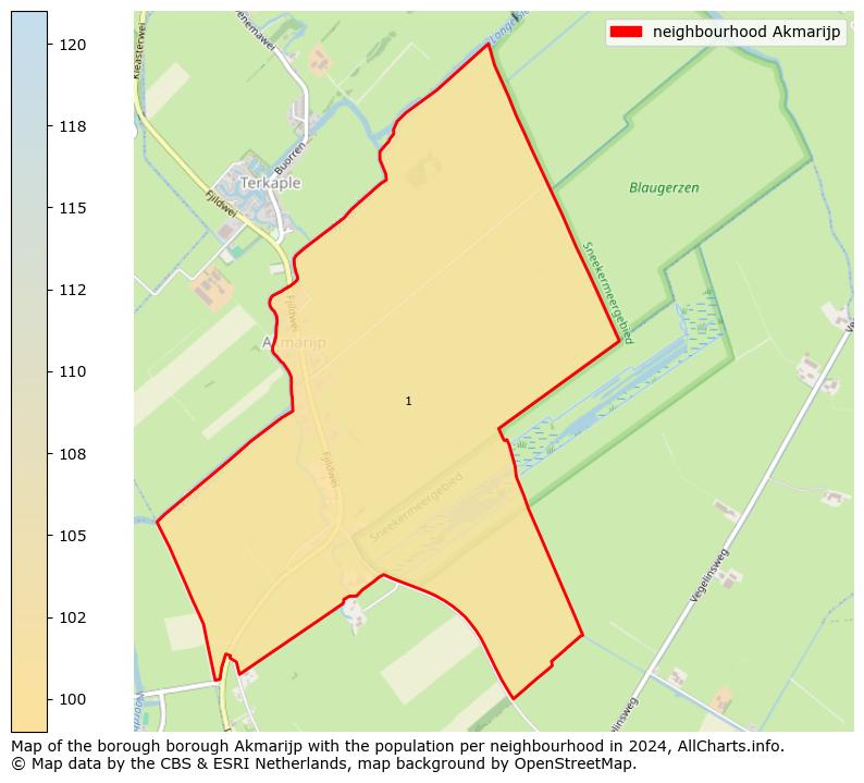 Image of the neighbourhood Akmarijp at the map. This image is used as introduction to this page. This page shows a lot of information about the population in the neighbourhood Akmarijp (such as the distribution by age groups of the residents, the composition of households, whether inhabitants are natives or Dutch with an immigration background, data about the houses (numbers, types, price development, use, type of property, ...) and more (car ownership, energy consumption, ...) based on open data from the Dutch Central Bureau of Statistics and various other sources!