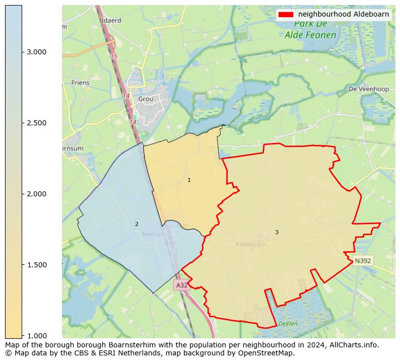 Image of the neighbourhood Aldeboarn at the map. This image is used as introduction to this page. This page shows a lot of information about the population in the neighbourhood Aldeboarn (such as the distribution by age groups of the residents, the composition of households, whether inhabitants are natives or Dutch with an immigration background, data about the houses (numbers, types, price development, use, type of property, ...) and more (car ownership, energy consumption, ...) based on open data from the Dutch Central Bureau of Statistics and various other sources!