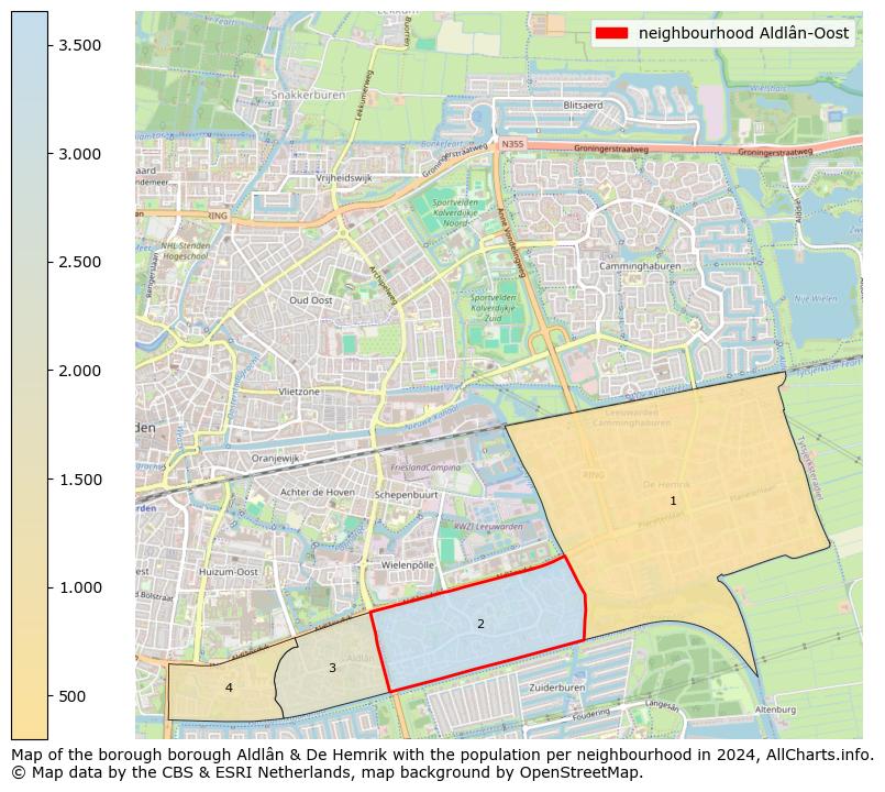 Image of the neighbourhood Aldlân-Oost at the map. This image is used as introduction to this page. This page shows a lot of information about the population in the neighbourhood Aldlân-Oost (such as the distribution by age groups of the residents, the composition of households, whether inhabitants are natives or Dutch with an immigration background, data about the houses (numbers, types, price development, use, type of property, ...) and more (car ownership, energy consumption, ...) based on open data from the Dutch Central Bureau of Statistics and various other sources!