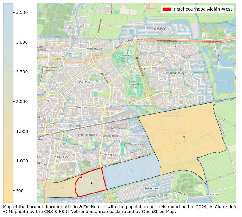 Image of the neighbourhood Aldlân-West at the map. This image is used as introduction to this page. This page shows a lot of information about the population in the neighbourhood Aldlân-West (such as the distribution by age groups of the residents, the composition of households, whether inhabitants are natives or Dutch with an immigration background, data about the houses (numbers, types, price development, use, type of property, ...) and more (car ownership, energy consumption, ...) based on open data from the Dutch Central Bureau of Statistics and various other sources!