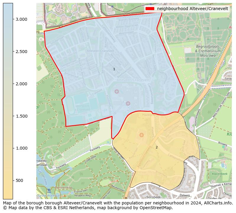 Image of the neighbourhood Alteveer/Cranevelt at the map. This image is used as introduction to this page. This page shows a lot of information about the population in the neighbourhood Alteveer/Cranevelt (such as the distribution by age groups of the residents, the composition of households, whether inhabitants are natives or Dutch with an immigration background, data about the houses (numbers, types, price development, use, type of property, ...) and more (car ownership, energy consumption, ...) based on open data from the Dutch Central Bureau of Statistics and various other sources!