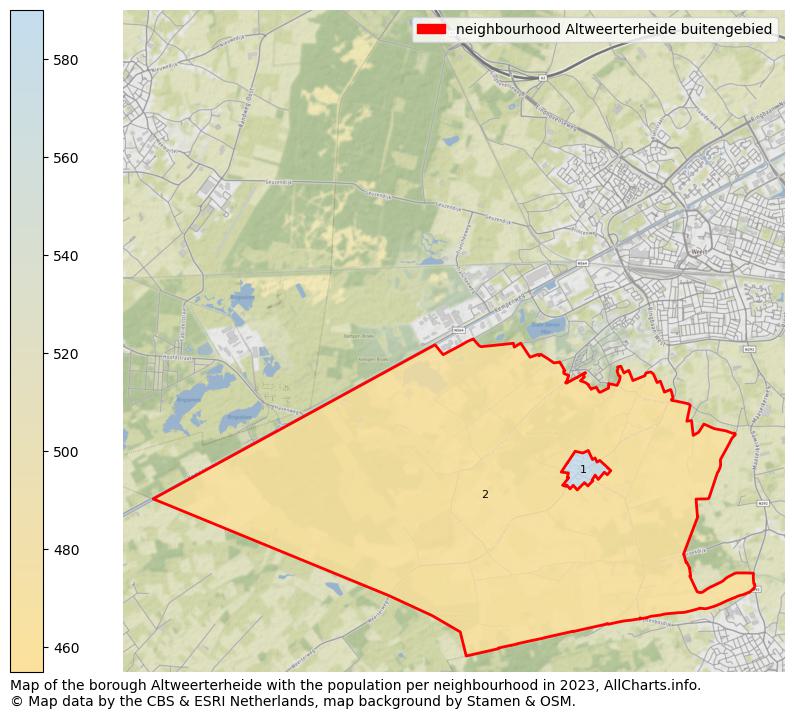 Map of the borough Altweerterheide with the population per neighbourhood in 2023. This page shows a lot of information about residents (such as the distribution by age groups, family composition, gender, native or Dutch with an immigration background, ...), homes (numbers, types, price development, use, type of property, ...) and more (car ownership, energy consumption, ...) based on open data from the Dutch Central Bureau of Statistics and various other sources!