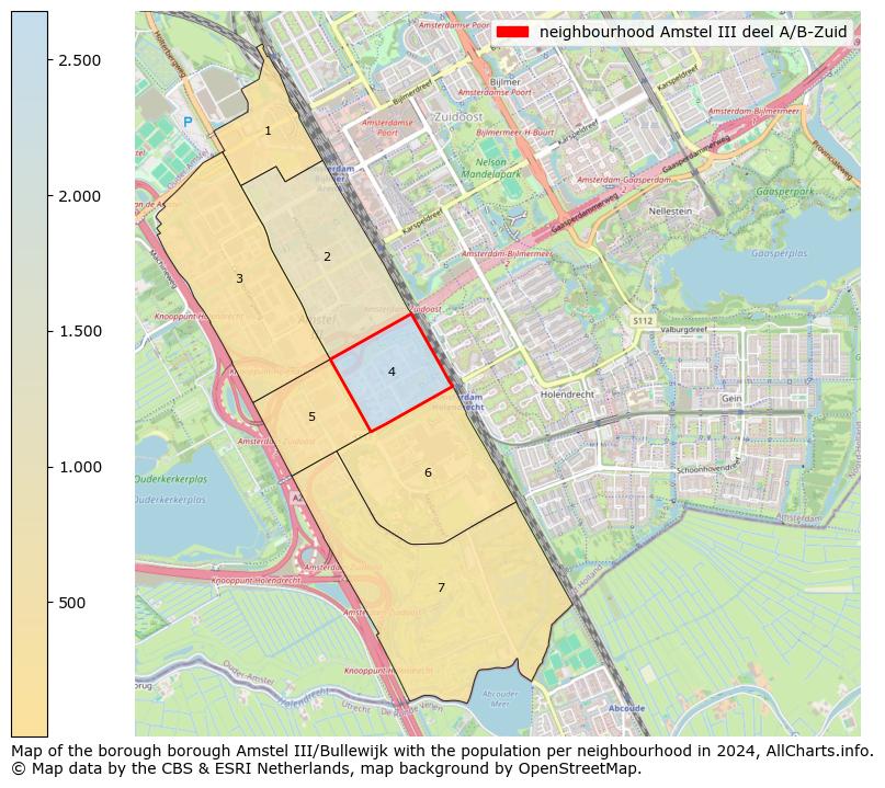 Image of the neighbourhood Amstel III deel A/B-Zuid at the map. This image is used as introduction to this page. This page shows a lot of information about the population in the neighbourhood Amstel III deel A/B-Zuid (such as the distribution by age groups of the residents, the composition of households, whether inhabitants are natives or Dutch with an immigration background, data about the houses (numbers, types, price development, use, type of property, ...) and more (car ownership, energy consumption, ...) based on open data from the Dutch Central Bureau of Statistics and various other sources!