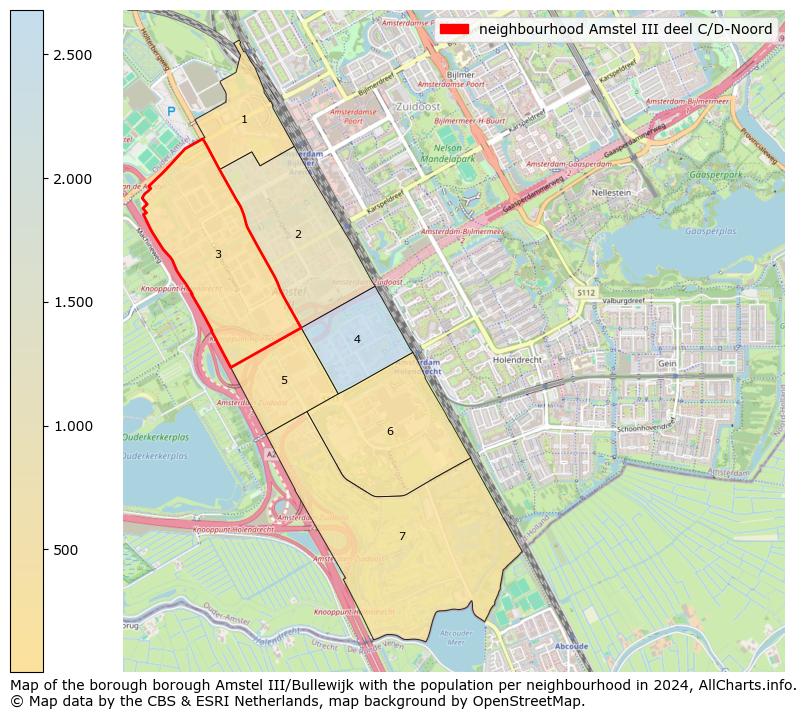 Image of the neighbourhood Amstel III deel C/D-Noord at the map. This image is used as introduction to this page. This page shows a lot of information about the population in the neighbourhood Amstel III deel C/D-Noord (such as the distribution by age groups of the residents, the composition of households, whether inhabitants are natives or Dutch with an immigration background, data about the houses (numbers, types, price development, use, type of property, ...) and more (car ownership, energy consumption, ...) based on open data from the Dutch Central Bureau of Statistics and various other sources!