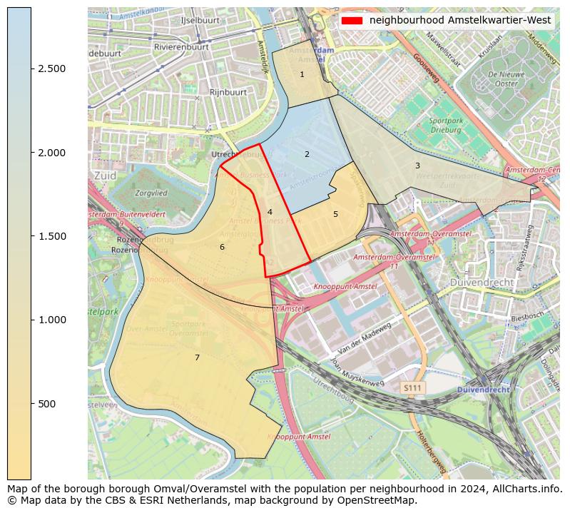 Image of the neighbourhood Amstelkwartier-West at the map. This image is used as introduction to this page. This page shows a lot of information about the population in the neighbourhood Amstelkwartier-West (such as the distribution by age groups of the residents, the composition of households, whether inhabitants are natives or Dutch with an immigration background, data about the houses (numbers, types, price development, use, type of property, ...) and more (car ownership, energy consumption, ...) based on open data from the Dutch Central Bureau of Statistics and various other sources!