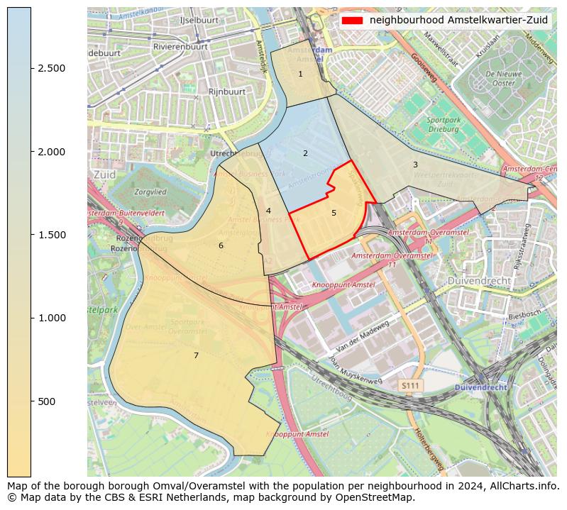 Image of the neighbourhood Amstelkwartier-Zuid at the map. This image is used as introduction to this page. This page shows a lot of information about the population in the neighbourhood Amstelkwartier-Zuid (such as the distribution by age groups of the residents, the composition of households, whether inhabitants are natives or Dutch with an immigration background, data about the houses (numbers, types, price development, use, type of property, ...) and more (car ownership, energy consumption, ...) based on open data from the Dutch Central Bureau of Statistics and various other sources!