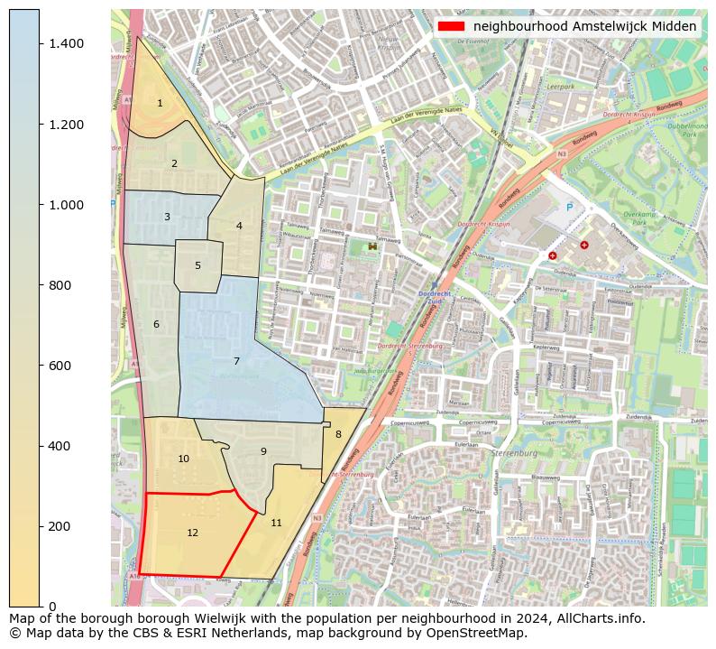 Image of the neighbourhood Amstelwijck Midden at the map. This image is used as introduction to this page. This page shows a lot of information about the population in the neighbourhood Amstelwijck Midden (such as the distribution by age groups of the residents, the composition of households, whether inhabitants are natives or Dutch with an immigration background, data about the houses (numbers, types, price development, use, type of property, ...) and more (car ownership, energy consumption, ...) based on open data from the Dutch Central Bureau of Statistics and various other sources!