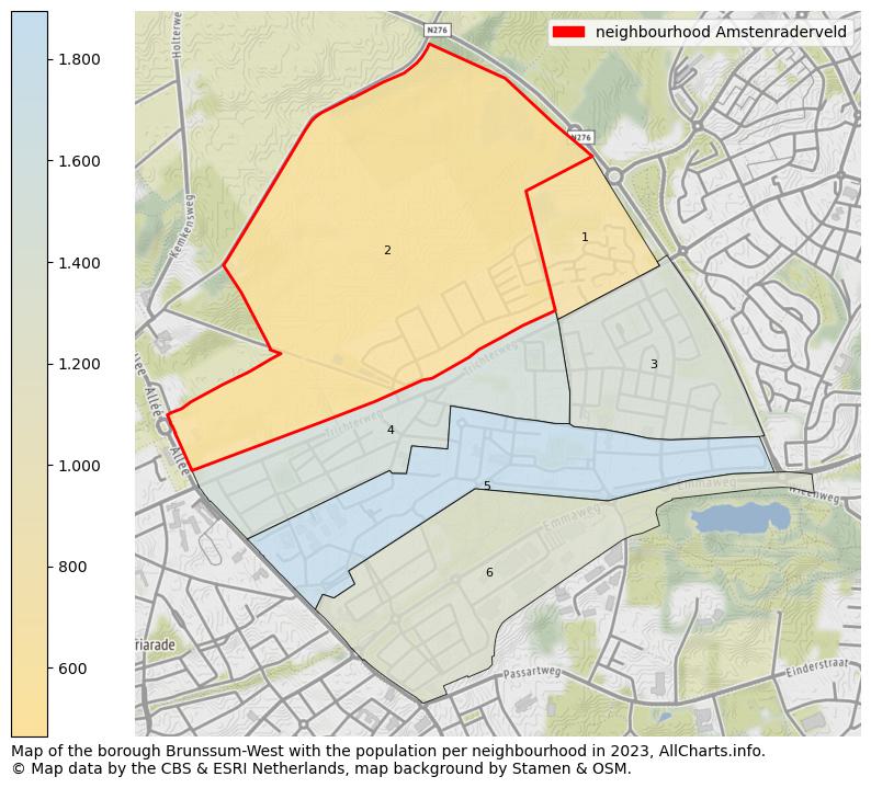 Map of the borough Brunssum-West with the population per neighbourhood in 2023. This page shows a lot of information about residents (such as the distribution by age groups, family composition, gender, native or Dutch with an immigration background, ...), homes (numbers, types, price development, use, type of property, ...) and more (car ownership, energy consumption, ...) based on open data from the Dutch Central Bureau of Statistics and various other sources!