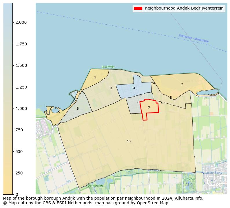 Image of the neighbourhood Andijk Bedrijventerrein at the map. This image is used as introduction to this page. This page shows a lot of information about the population in the neighbourhood Andijk Bedrijventerrein (such as the distribution by age groups of the residents, the composition of households, whether inhabitants are natives or Dutch with an immigration background, data about the houses (numbers, types, price development, use, type of property, ...) and more (car ownership, energy consumption, ...) based on open data from the Dutch Central Bureau of Statistics and various other sources!