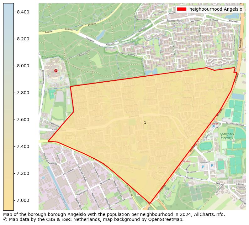 Image of the neighbourhood Angelslo at the map. This image is used as introduction to this page. This page shows a lot of information about the population in the neighbourhood Angelslo (such as the distribution by age groups of the residents, the composition of households, whether inhabitants are natives or Dutch with an immigration background, data about the houses (numbers, types, price development, use, type of property, ...) and more (car ownership, energy consumption, ...) based on open data from the Dutch Central Bureau of Statistics and various other sources!