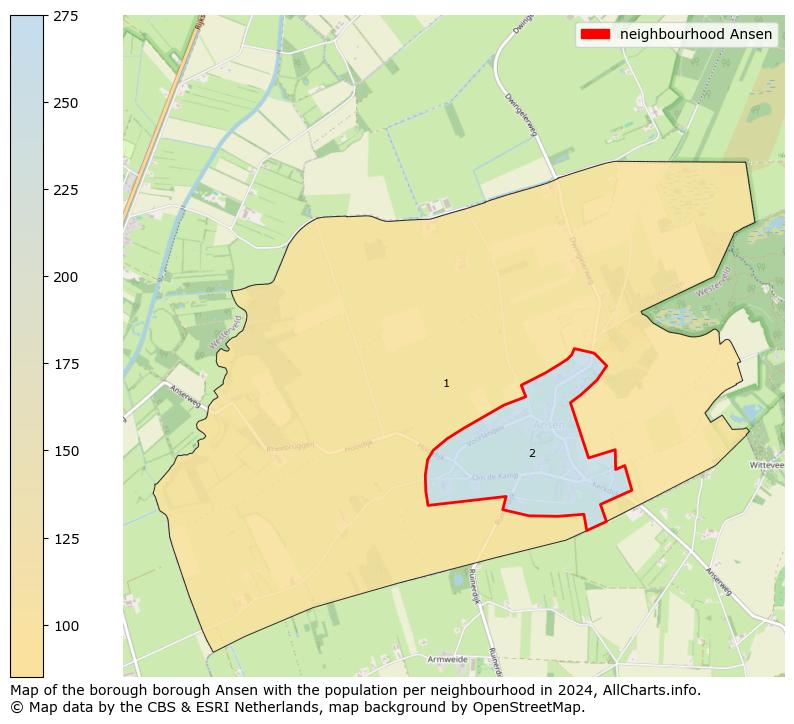 Image of the neighbourhood Ansen at the map. This image is used as introduction to this page. This page shows a lot of information about the population in the neighbourhood Ansen (such as the distribution by age groups of the residents, the composition of households, whether inhabitants are natives or Dutch with an immigration background, data about the houses (numbers, types, price development, use, type of property, ...) and more (car ownership, energy consumption, ...) based on open data from the Dutch Central Bureau of Statistics and various other sources!