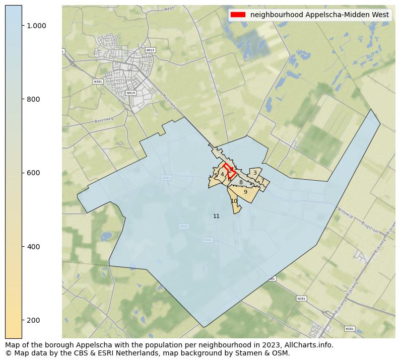 Map of the borough Appelscha with the population per neighbourhood in 2023. This page shows a lot of information about residents (such as the distribution by age groups, family composition, gender, native or Dutch with an immigration background, ...), homes (numbers, types, price development, use, type of property, ...) and more (car ownership, energy consumption, ...) based on open data from the Dutch Central Bureau of Statistics and various other sources!