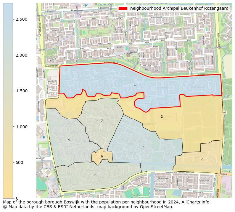 Image of the neighbourhood Archipel Beukenhof Rozengaard at the map. This image is used as introduction to this page. This page shows a lot of information about the population in the neighbourhood Archipel Beukenhof Rozengaard (such as the distribution by age groups of the residents, the composition of households, whether inhabitants are natives or Dutch with an immigration background, data about the houses (numbers, types, price development, use, type of property, ...) and more (car ownership, energy consumption, ...) based on open data from the Dutch Central Bureau of Statistics and various other sources!