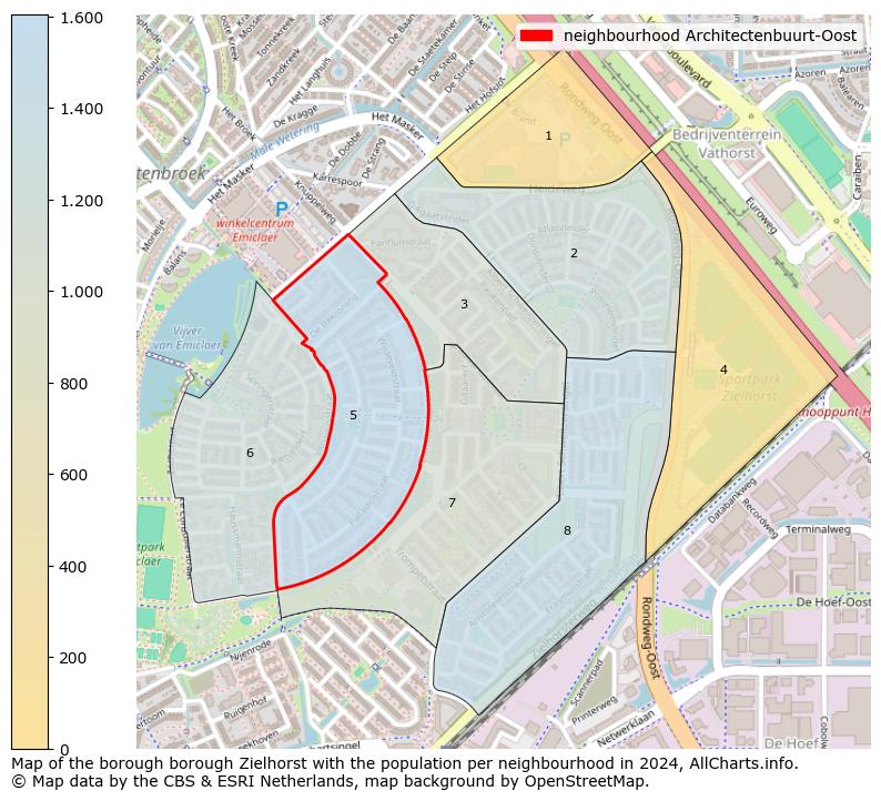 Image of the neighbourhood Architectenbuurt-Oost at the map. This image is used as introduction to this page. This page shows a lot of information about the population in the neighbourhood Architectenbuurt-Oost (such as the distribution by age groups of the residents, the composition of households, whether inhabitants are natives or Dutch with an immigration background, data about the houses (numbers, types, price development, use, type of property, ...) and more (car ownership, energy consumption, ...) based on open data from the Dutch Central Bureau of Statistics and various other sources!