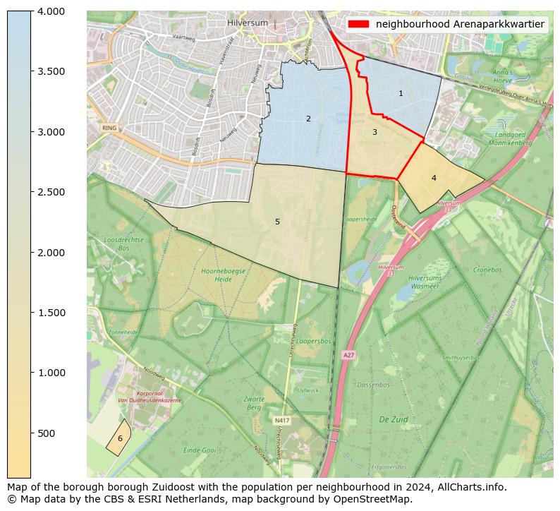 Image of the neighbourhood Arenaparkkwartier at the map. This image is used as introduction to this page. This page shows a lot of information about the population in the neighbourhood Arenaparkkwartier (such as the distribution by age groups of the residents, the composition of households, whether inhabitants are natives or Dutch with an immigration background, data about the houses (numbers, types, price development, use, type of property, ...) and more (car ownership, energy consumption, ...) based on open data from the Dutch Central Bureau of Statistics and various other sources!