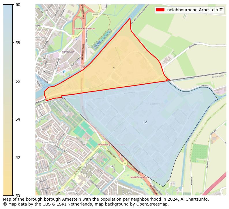 Image of the neighbourhood Arnestein II at the map. This image is used as introduction to this page. This page shows a lot of information about the population in the neighbourhood Arnestein II (such as the distribution by age groups of the residents, the composition of households, whether inhabitants are natives or Dutch with an immigration background, data about the houses (numbers, types, price development, use, type of property, ...) and more (car ownership, energy consumption, ...) based on open data from the Dutch Central Bureau of Statistics and various other sources!