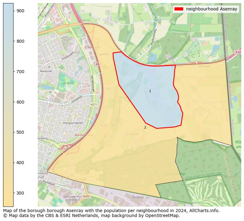 Image of the neighbourhood Asenray at the map. This image is used as introduction to this page. This page shows a lot of information about the population in the neighbourhood Asenray (such as the distribution by age groups of the residents, the composition of households, whether inhabitants are natives or Dutch with an immigration background, data about the houses (numbers, types, price development, use, type of property, ...) and more (car ownership, energy consumption, ...) based on open data from the Dutch Central Bureau of Statistics and various other sources!