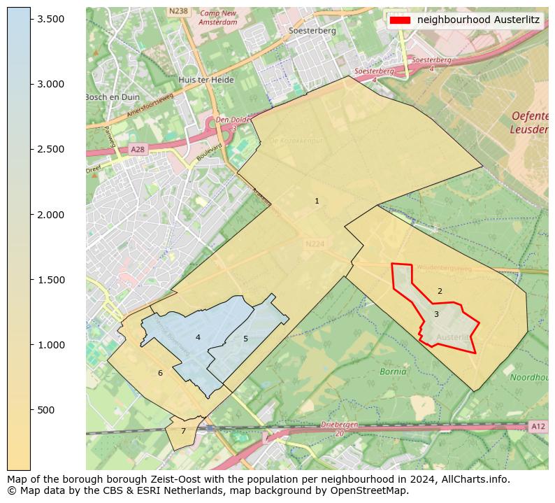 Image of the neighbourhood Austerlitz at the map. This image is used as introduction to this page. This page shows a lot of information about the population in the neighbourhood Austerlitz (such as the distribution by age groups of the residents, the composition of households, whether inhabitants are natives or Dutch with an immigration background, data about the houses (numbers, types, price development, use, type of property, ...) and more (car ownership, energy consumption, ...) based on open data from the Dutch Central Bureau of Statistics and various other sources!