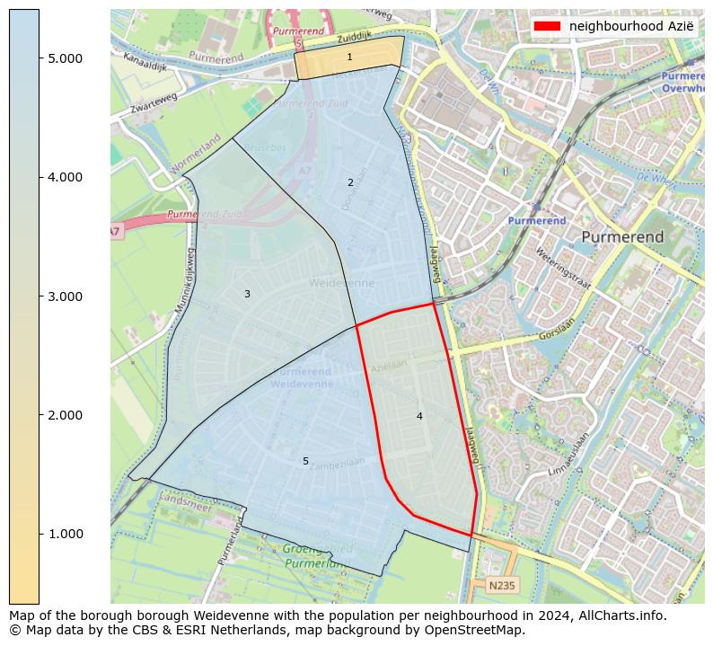 Image of the neighbourhood Azië at the map. This image is used as introduction to this page. This page shows a lot of information about the population in the neighbourhood Azië (such as the distribution by age groups of the residents, the composition of households, whether inhabitants are natives or Dutch with an immigration background, data about the houses (numbers, types, price development, use, type of property, ...) and more (car ownership, energy consumption, ...) based on open data from the Dutch Central Bureau of Statistics and various other sources!