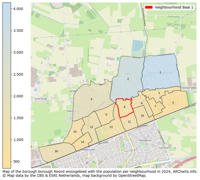 Image of the neighbourhood Baai 1 at the map. This image is used as introduction to this page. This page shows a lot of information about the population in the neighbourhood Baai 1 (such as the distribution by age groups of the residents, the composition of households, whether inhabitants are natives or Dutch with an immigration background, data about the houses (numbers, types, price development, use, type of property, ...) and more (car ownership, energy consumption, ...) based on open data from the Dutch Central Bureau of Statistics and various other sources!