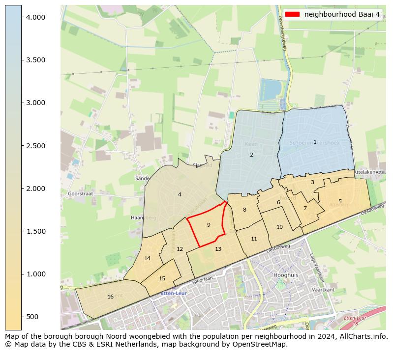 Image of the neighbourhood Baai 4 at the map. This image is used as introduction to this page. This page shows a lot of information about the population in the neighbourhood Baai 4 (such as the distribution by age groups of the residents, the composition of households, whether inhabitants are natives or Dutch with an immigration background, data about the houses (numbers, types, price development, use, type of property, ...) and more (car ownership, energy consumption, ...) based on open data from the Dutch Central Bureau of Statistics and various other sources!