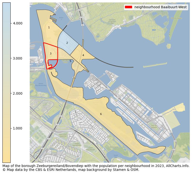 Map of the borough Zeeburgereiland/Bovendiep with the population per neighbourhood in 2023. This page shows a lot of information about residents (such as the distribution by age groups, family composition, gender, native or Dutch with an immigration background, ...), homes (numbers, types, price development, use, type of property, ...) and more (car ownership, energy consumption, ...) based on open data from the Dutch Central Bureau of Statistics and various other sources!