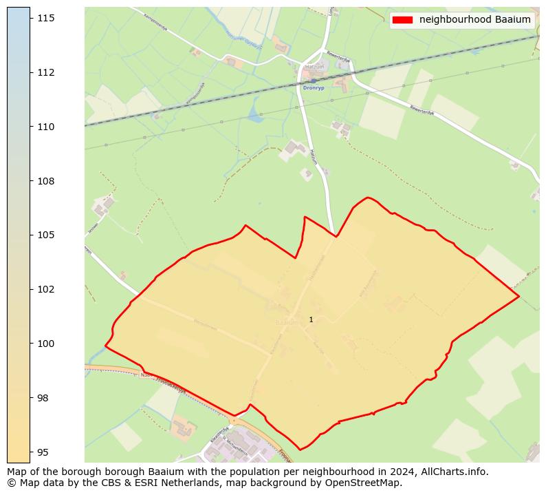 Image of the neighbourhood Baaium at the map. This image is used as introduction to this page. This page shows a lot of information about the population in the neighbourhood Baaium (such as the distribution by age groups of the residents, the composition of households, whether inhabitants are natives or Dutch with an immigration background, data about the houses (numbers, types, price development, use, type of property, ...) and more (car ownership, energy consumption, ...) based on open data from the Dutch Central Bureau of Statistics and various other sources!