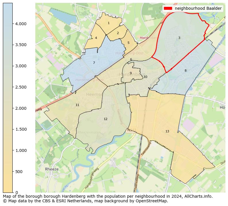 Image of the neighbourhood Baalder at the map. This image is used as introduction to this page. This page shows a lot of information about the population in the neighbourhood Baalder (such as the distribution by age groups of the residents, the composition of households, whether inhabitants are natives or Dutch with an immigration background, data about the houses (numbers, types, price development, use, type of property, ...) and more (car ownership, energy consumption, ...) based on open data from the Dutch Central Bureau of Statistics and various other sources!