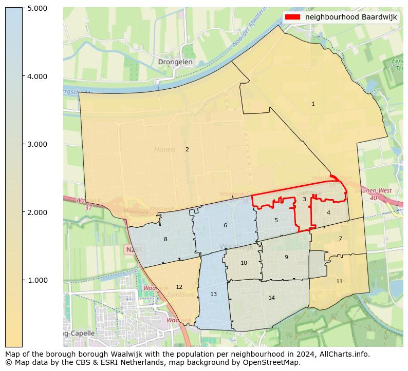 Image of the neighbourhood Baardwijk at the map. This image is used as introduction to this page. This page shows a lot of information about the population in the neighbourhood Baardwijk (such as the distribution by age groups of the residents, the composition of households, whether inhabitants are natives or Dutch with an immigration background, data about the houses (numbers, types, price development, use, type of property, ...) and more (car ownership, energy consumption, ...) based on open data from the Dutch Central Bureau of Statistics and various other sources!