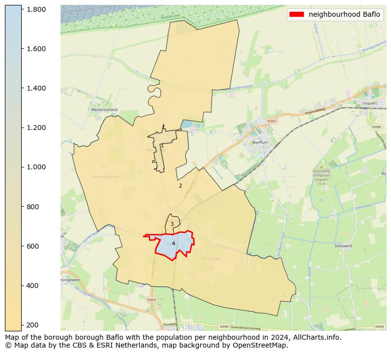 Image of the neighbourhood Baflo at the map. This image is used as introduction to this page. This page shows a lot of information about the population in the neighbourhood Baflo (such as the distribution by age groups of the residents, the composition of households, whether inhabitants are natives or Dutch with an immigration background, data about the houses (numbers, types, price development, use, type of property, ...) and more (car ownership, energy consumption, ...) based on open data from the Dutch Central Bureau of Statistics and various other sources!