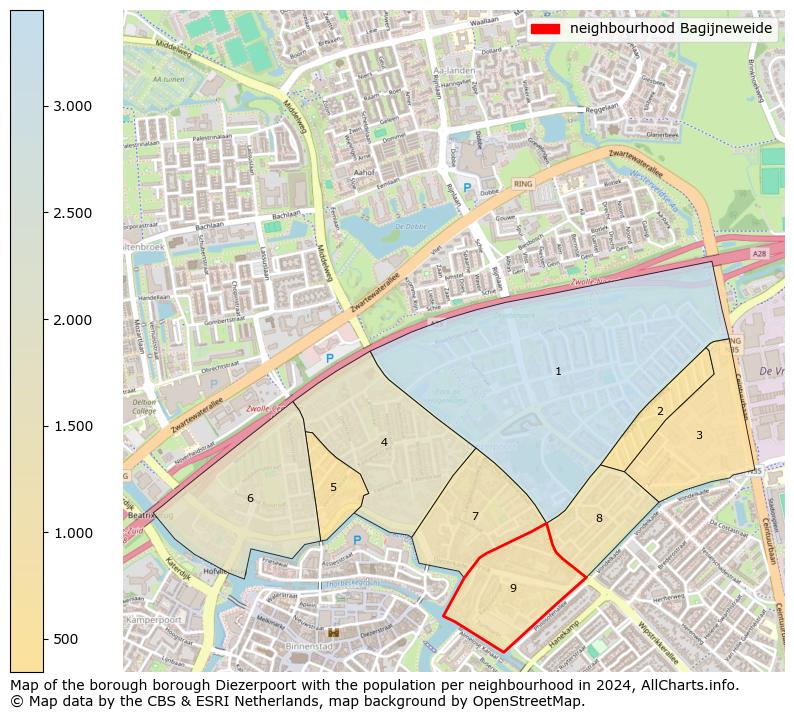 Image of the neighbourhood Bagijneweide at the map. This image is used as introduction to this page. This page shows a lot of information about the population in the neighbourhood Bagijneweide (such as the distribution by age groups of the residents, the composition of households, whether inhabitants are natives or Dutch with an immigration background, data about the houses (numbers, types, price development, use, type of property, ...) and more (car ownership, energy consumption, ...) based on open data from the Dutch Central Bureau of Statistics and various other sources!