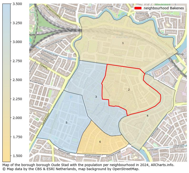 Image of the neighbourhood Bakenes at the map. This image is used as introduction to this page. This page shows a lot of information about the population in the neighbourhood Bakenes (such as the distribution by age groups of the residents, the composition of households, whether inhabitants are natives or Dutch with an immigration background, data about the houses (numbers, types, price development, use, type of property, ...) and more (car ownership, energy consumption, ...) based on open data from the Dutch Central Bureau of Statistics and various other sources!